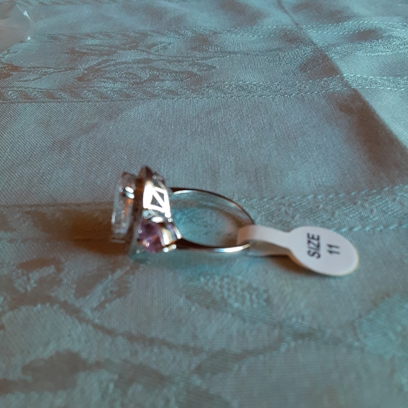 White and Pink Topaz Statement Ring size 11 - Picture 6 of 7